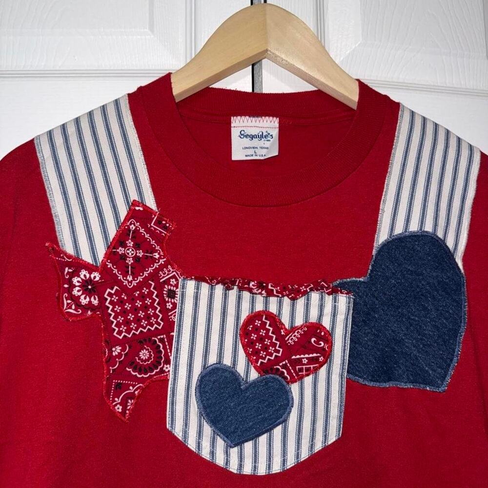 Vintage 1980s handmade patchwork grandma cottagecore shirt